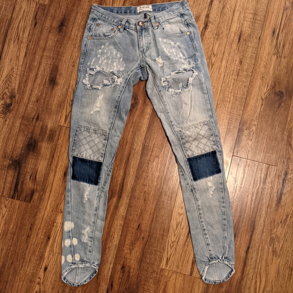 One Teaspoon Low Rise Distressed Jeans - Picture 2 of 5
